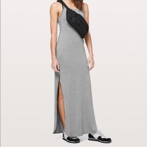 lululemon athletica Gray Scoop Neck Maxi Dress with Side Slit